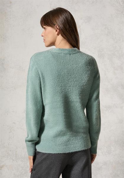 Federgarn-Cardigan iced salvia green