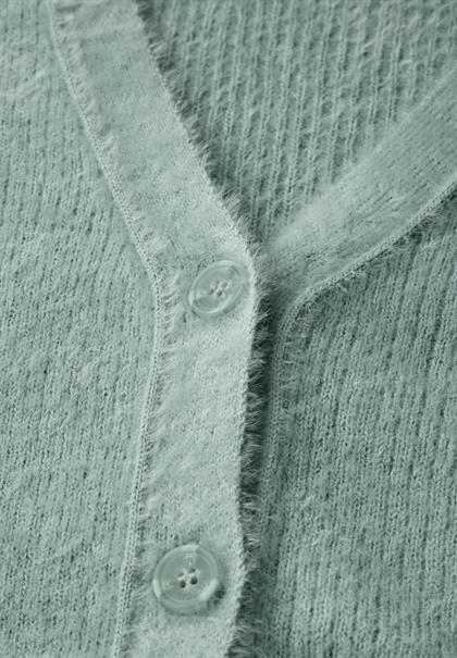 Federgarn-Cardigan iced salvia green