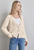 Federgarn-Cardigan lucid white