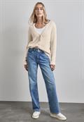 Federgarn-Cardigan lucid white