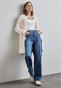 Federgarn-Cardigan lucid white