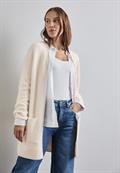 Federgarn-Cardigan lucid white