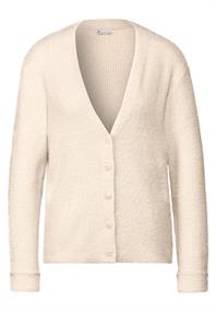 Federgarn-Cardigan lucid white