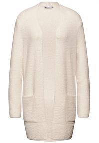 Federgarn-Cardigan lucid white