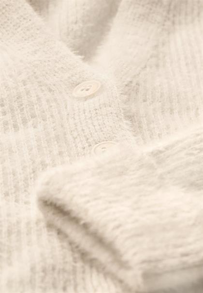 Federgarn-Cardigan lucid white