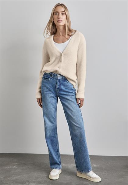 Federgarn-Cardigan lucid white