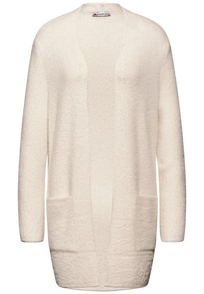 Federgarn-Cardigan lucid white