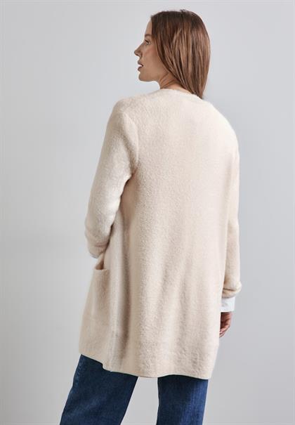 Federgarn-Cardigan lucid white