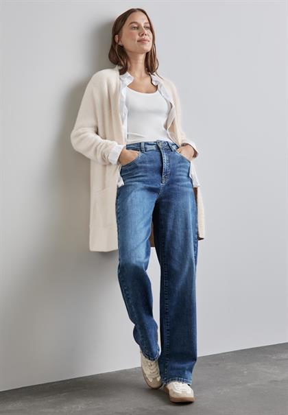 Federgarn-Cardigan lucid white