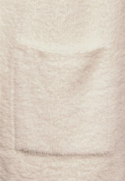Federgarn-Cardigan lucid white