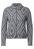 Federgarn-Cardigan mit Print platinum grey mel.