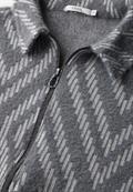 Federgarn-Cardigan mit Print platinum grey mel.