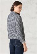 Federgarn-Cardigan mit Print platinum grey mel.