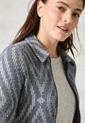 Federgarn-Cardigan mit Print platinum grey mel.