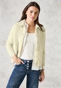 Federgarn-Cardigan raw sand beige