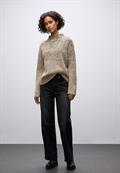 Federgarn Jacquard Pullover sanded beige