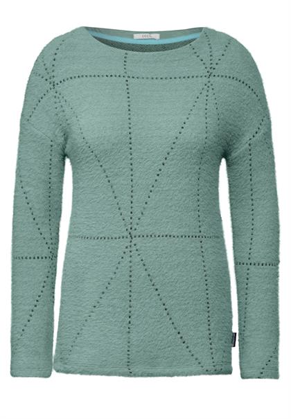 Federgarn Langarmshirt glaced salvia green