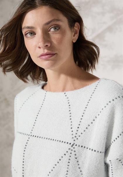 Federgarn Langarmshirt vanilla white