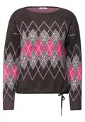 Federgarn Pullover mit Argyle-Muster truffle brown