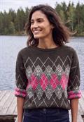 Federgarn Pullover mit Argyle-Muster truffle brown