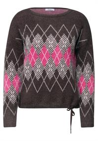 Federgarn Pullover mit Argyle-Muster truffle brown
