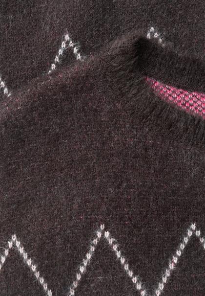 Federgarn Pullover mit Argyle-Muster truffle brown