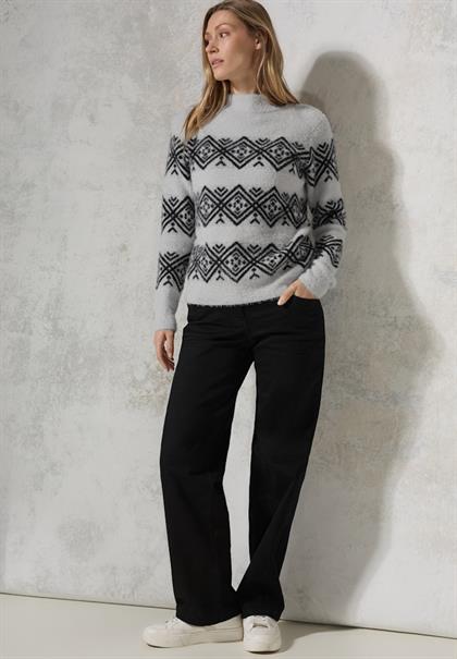 Federgarn-Pullover soft silver melange