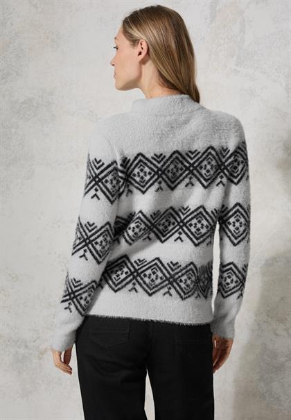 Federgarn-Pullover soft silver melange