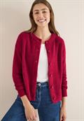 Federgarn Ripp-Strickjacke beaujolais red