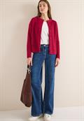 Federgarn Ripp-Strickjacke beaujolais red