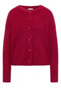 Federgarn Ripp-Strickjacke beaujolais red