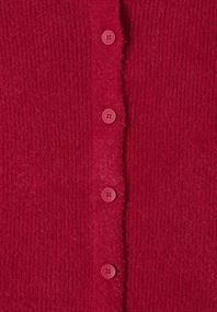 Federgarn Ripp-Strickjacke beaujolais red