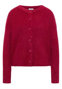 Federgarn Ripp-Strickjacke beaujolais red