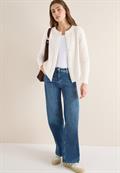 Federgarn Ripp-Strickjacke light greige