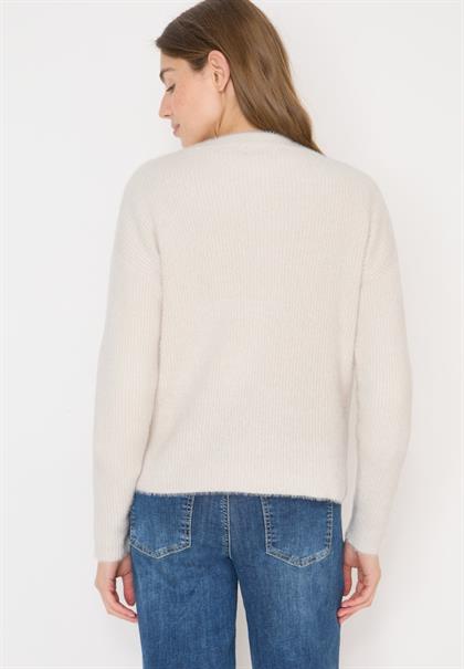 Federgarn Ripp-Strickjacke light greige