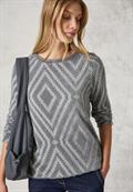 Federgarn Shirt mit Muster platinum grey mel.
