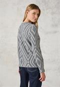 Federgarn Shirt mit Muster platinum grey mel.