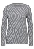 Federgarn Shirt mit Muster platinum grey mel.