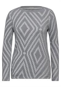 Federgarn Shirt mit Muster platinum grey mel.