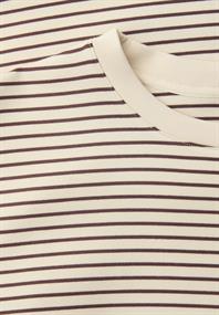 Fein gestreiftes Scuba T-Shirt mahogany brown