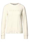Feincord-Shirt mit Wording soft beige