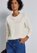 Feincord-Shirt mit Wording soft beige