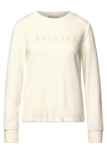 Feincord-Shirt mit Wording soft beige