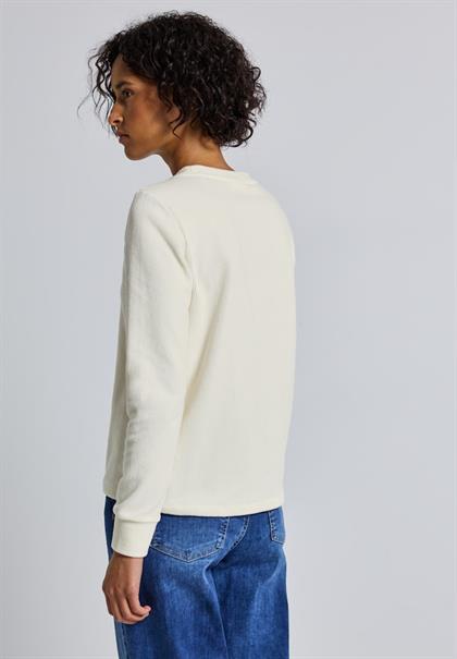 Feincord-Shirt mit Wording soft beige