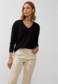 Feinstrick Pullover black