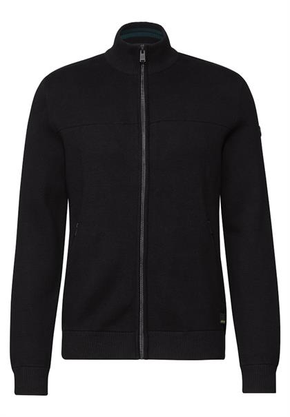 Feinstrickjacke mit Zipper black