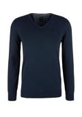 Feinstrickpullover mit V-Ausschnitt blau 5978