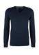 Feinstrickpullover mit V-Ausschnitt blau 5978