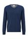 Feinstrickpullover mit V-Ausschnitt blau2