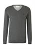 Feinstrickpullover mit V-Ausschnitt grau